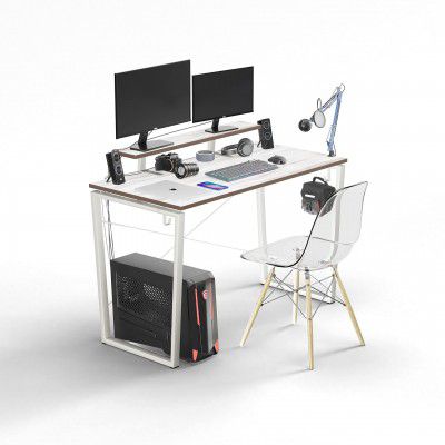 ifurno Trapeez Study Table with Monitor Riser | Ergonomic Workspace | for Home Office, Study, and Gaming Setup