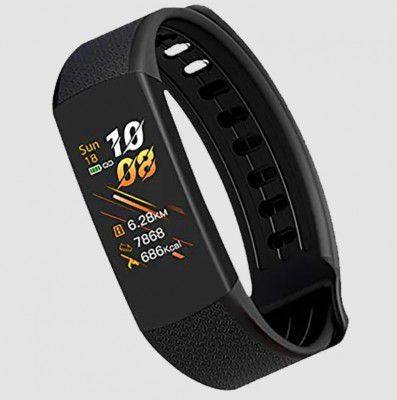 iGear iG-C6T Smart Band with Body Temperature (1.1 Inch Touchscreen TFT-LCD Display, IP67 Water Resistant, Black Strap)