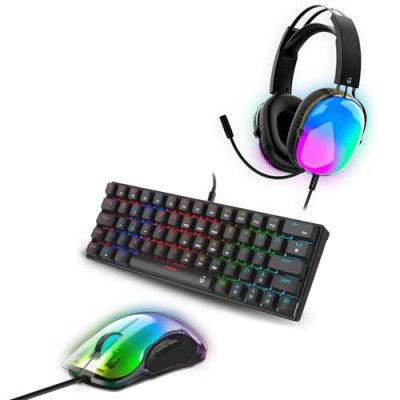 iGear Ultimate Gaming Combo: Raptor Keyboard, Falcon Headphones, & Hawk Mouse | RGB Backlit Keyboard, ANC Headphones, Customizable Buttons &12800 DPI Tracking Mouse | Multi-Platform Compatibility