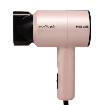 Ikonic Mini Vibe Hair Dryer 1200W with 2 Speed Setting Cool Shot Overheat Protection, Compact Design, Travel Friendly, Glossy Finish Look