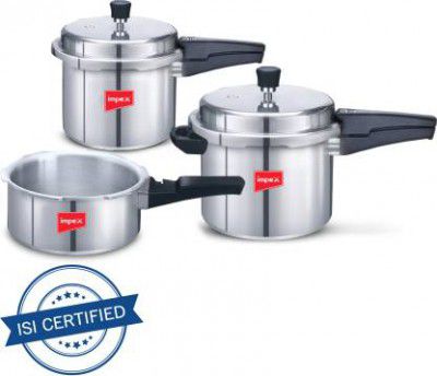 IMPEX Induction Base Combo 2 L, 3 L, 5 L Induction Bottom Pressure Cooker  (Aluminium)