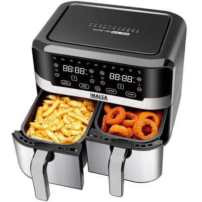 INALSA Air Fryer Nutri Fry Dual Zone-2100 W,10L