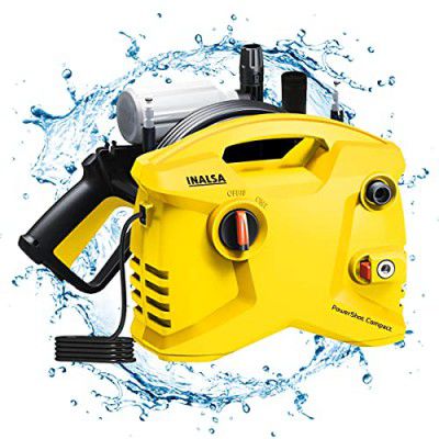 INALSA High Pressure Washer Professional PowerShot Compact-1800 Watts | 100% Pure Copper Motor | Pressure-135 Bar|Max Flow-6.8L, 6 Mtr Hose Pipe| Portable for Homes,Cars, GardenCleaning (Yellow/Black)