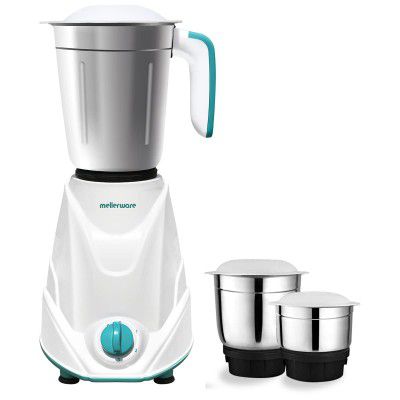 INALSA Mellerware Mixer Grinder MWMG 01-500W Watt Mixer Grinder with 3 Stainless Steel Jars|Shock Proof Plastic Body|30 Min Motor Rating 3 Speed Setting with Pulse |Overload Protection| ISI Certified