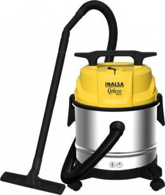 Inalsa Micro WD12 Multifunctional Wet/Dry/Blower | Powerful Suction 1200W Wet & Dry Vacuum Cleaner (Yellow, Silver)