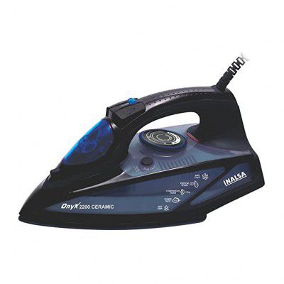 INALSA Steam Iron Onyx 2200 with Power Indicator Light | 2200 W, (Black/Blue)