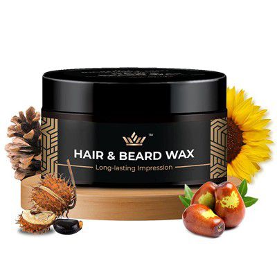 Incredible Man Hair Wax for Men Stylish Look & Strong hold | Beard Wax for Hair Styling Wax with Bee wax, Orange, & Cedarwood - 50g | Sulphate & Paraben Free