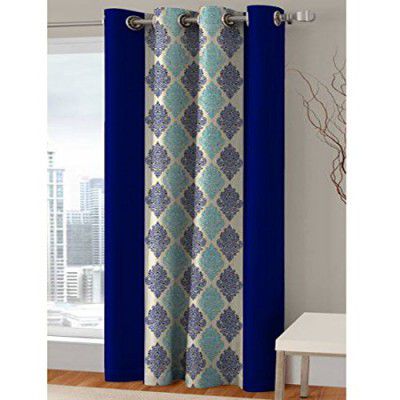 India Furnish Polyester Eyelet Single Piece Door Curtain- 7 Feet, Blue