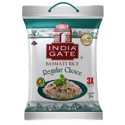 INDIA GATE Regular Choice Aged Basmati Rice | Everyday Rice, 5 Kg