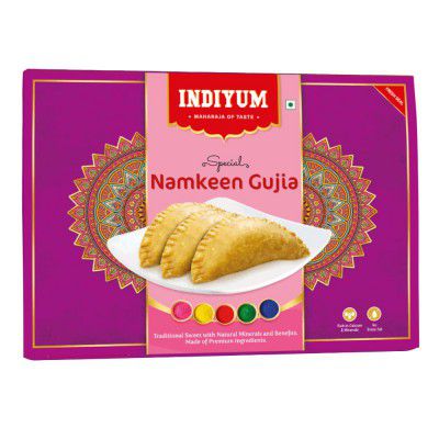 Indiyum Sweet Holi Special Desi Ghee Gujia 400g (Special Gujia) (Namkeen Gujia)