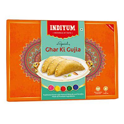 Indiyum Sweet Holi Special Desi Ghee Gujia 400g (Special Gujia) (Ghar Ki Gujia)