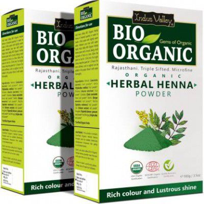 Indus Valley Pack of 2- Bio Organic Herbal Henna Powder (200 g)