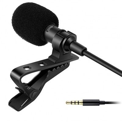 INEFABLE Dynamic Lapel Collar Mic Voice Recording Filter Microphone for Singing YouTube Smartphones - Black (Pack of 1)