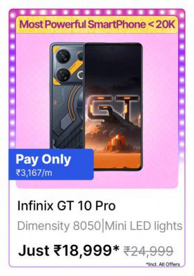 Infinix GT 10 Pro @ ₹18,999/- During Big Billion Days Sale