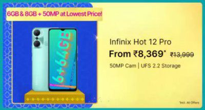 Infinix Hot 12 Pro (128 GB) @ ₹8,369 on Flipkart Big Billion Days Sale