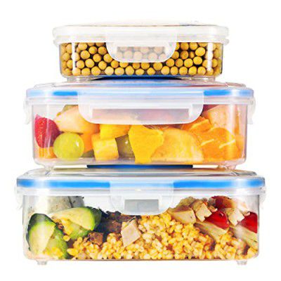 Inkbird INKBIRDPLUS Vacuum Seal Food Storage Container Set Airtight Food Storage Containers With Lids Stack Design Freezer Fridge Microwave Safe 3 Pcs Blue Perfect For Vacuum Sealer Machines