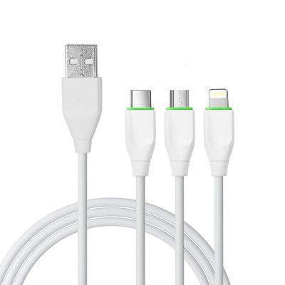 InOne 3 in 1 Micro USB/Type-C/Lightning Cable Braided Cable Data Cable Charging Cable