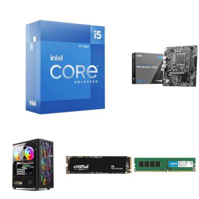 Intel Gaming Bundle core i5-12400F (16GB DDR4 RAM + 500GB NVME SSD + 500W PSU)