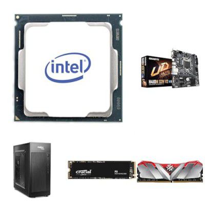 Intel PC Bundle - 10th Gen core i3-10105 with Gigabyte H410 Motherboard & integrated graphics (8GB DDR4 RAM/500GB NVME SSD)