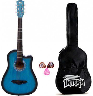 Intern INT-38C Blue Acoustic Guitar kit with carry bag & picks