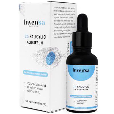 Invensa 2% Salicylic Acid Face Serum, Anti Acne Marks, Blackheads And Dark Spots, Suitable For Oily Acne Prone & Sensitive Skin, Reduces Excess Oil & Bumpy Texture Daily Use Facial Serum - 30 Ml