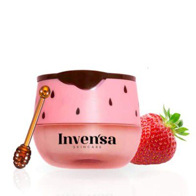 INVENSA Hydrating Lip Mask Bee Balm For Lip Care and Moisturizing Lips (Strawberry, Pack of 1)