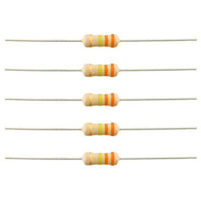 INVENTO 10Pcs 330K Ohm Carbon Film Resistor 1/4 W Resistance 0.25 Watt 250mW 5% Tolerance For DIY