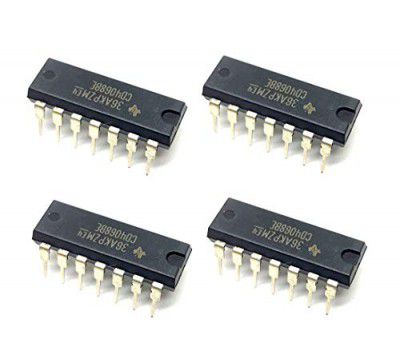 INVENTO 4Pcs 4068 IC CD4068BE Logic Gate IC AND/NAND Gate, CD4068, 8 Input, 6.8 mA, 3 V to 18 V, DIP-14