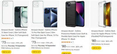 Amazon : Iphone Mobile Cover Starts Rs.73