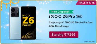 iQOO Z6 Pro 5G (8GB RAM | 128GB Storage) @₹17,999