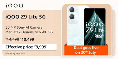 iQOO Z9 Lite 5G @ ₹9,999 during Prime Day Sale