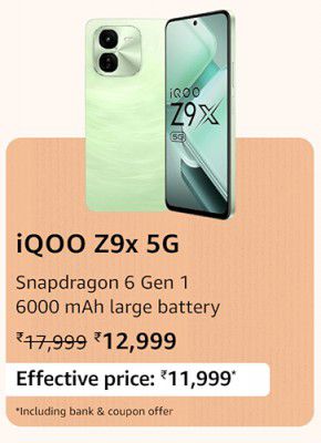 iQOO Z9x 5G @ ₹11,999 during Prime Day Sale