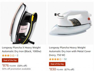 Irons Up to 67% off + Extra 50% off