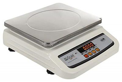 iScale i-02 Weight Capacity 30kg x 2g Digital Weighing Machine Scale with Front and Back Double Display for Kirana Shop, Kitchen and Commercial Purposes (10x12 inches, Silver)