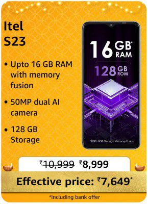 Itel S23 @ ₹7,649/- During Big Billion Days Sale