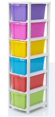 J K INTERNATIONAL 6 Compartments Plastic Modular Drawer  (Multicolor)