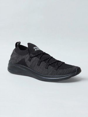 Jack & Jones Men Black Textured Sneakers