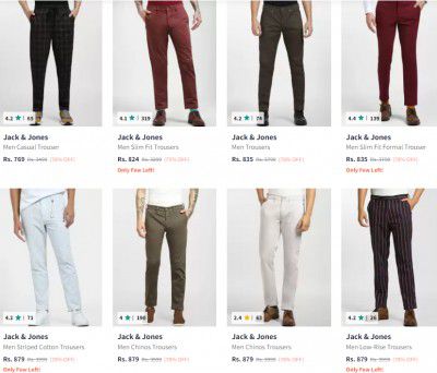 Jack & Jones Men Trouser Upto 79% Off | Starts @769