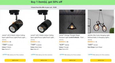 Jackal Vintage & Decorative Light @ Extra 50% Off from ₹215