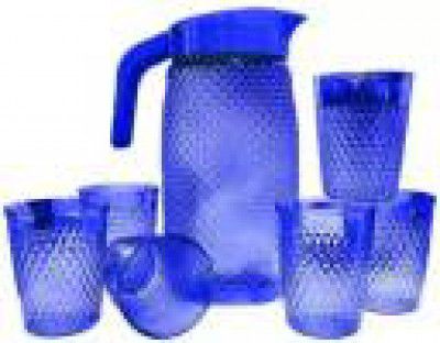 JAFAR NEW Jug with 6 Pieces Glasses Set Jug Glass Set  (PLASTIC)