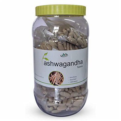 Jain Ashwagandha 850mg Tablet | Extra Energy, Stress Relief, 100% Natural, Improves Sleep, Reduces Blood Sugar | Restorative Benefits, 1000 Tablets