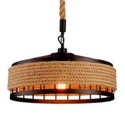 JALPOORNA Classic Ceiling Pendant Lights for Living Room (Rope Light) (Round Light Without Bulb)