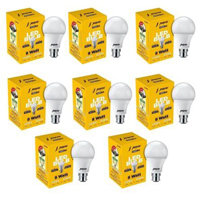 Jaquar PRIMA 9W B22 LED BULB | 9 WATT COOL WHITE B22 BASE LED BULB (PACK OF 8)