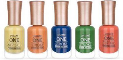 Jaquline USA Color Me Crazy One Stroke Nail Paint Set of 5 Premium Nail Enamel Multi color