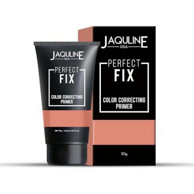 Jaquline USA Perfect Fix Color Correcting Primer 30g: Orange Oils Absorbing, Blurs Pores, Long-lasting, light weight