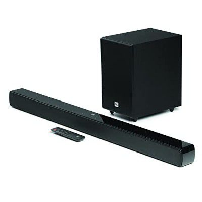 JBL Cinema SB241, Dolby Digital Soundbar with Wired Subwoofer for Extra Deep Bass, 2.1 Channel Home Theatre (110W)