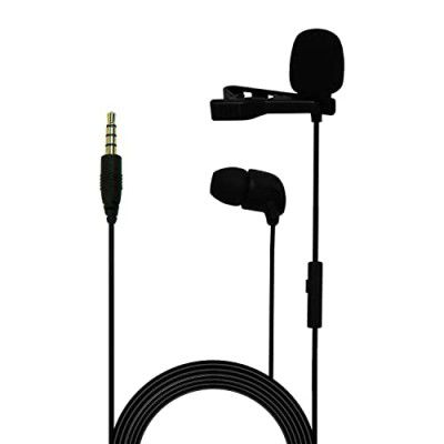 JBL Commercial CSLM30 Auxiliary Omnidirectional Lavalier Microphone with Earphone for Calls, Conferences and Monitoring