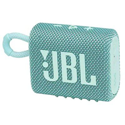 JBL Go 3, Wireless Ultra Portable Bluetooth Speaker, Pro Sound, Vibrant Colors with Rugged Fabric Design, Waterproof, Type C (without Mic, Teal)