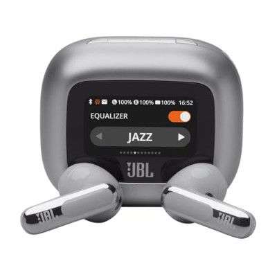 JBL Live Flex 3, Hi-Res Audio True ANC TWS, Smart Case Touch Display, IP55 proof, Personi-Fi 3.0 (Silver)