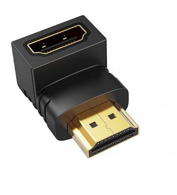 JGD PRODUCTS Gold Plated HDMI Male to Female Converter Connector Adapter 90 Degree L Shape for HDTV Plasma TV LED LCD Etc Black Dealsmagnet